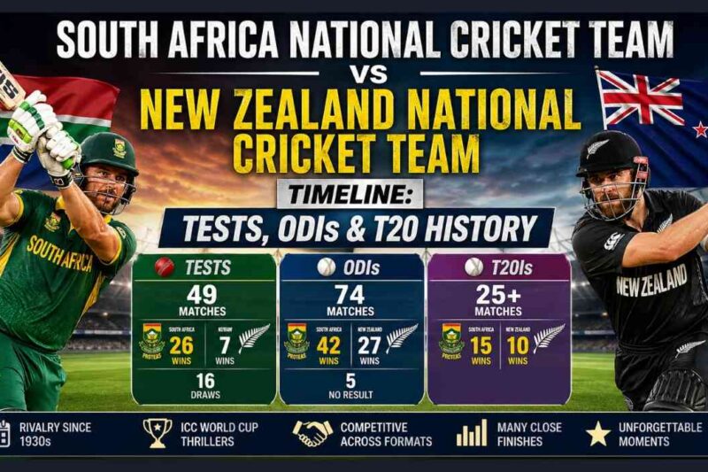 South Africa National Cricket Team vs New Zealand National Cricket Team Timeline: Tests, ODIs & T20 History