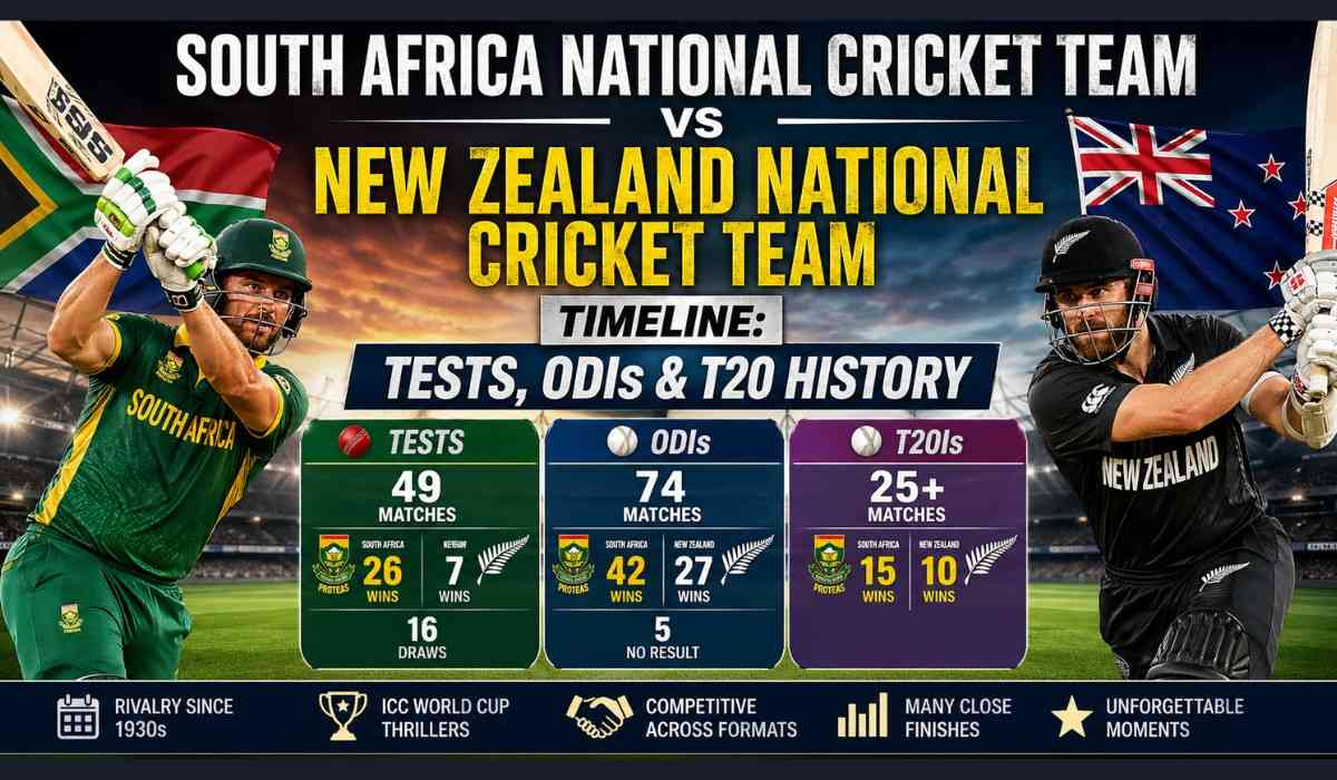 South Africa National Cricket Team vs New Zealand National Cricket Team Timeline