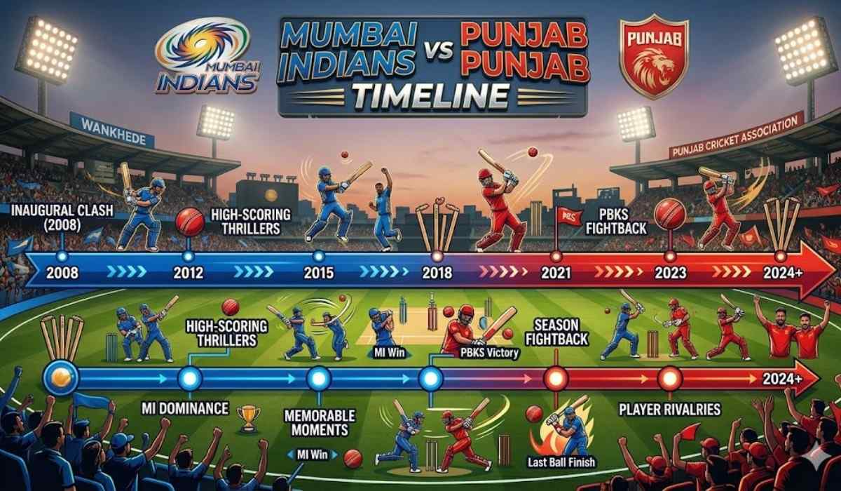 Mumbai Indians vs Punjab Kings Timeline