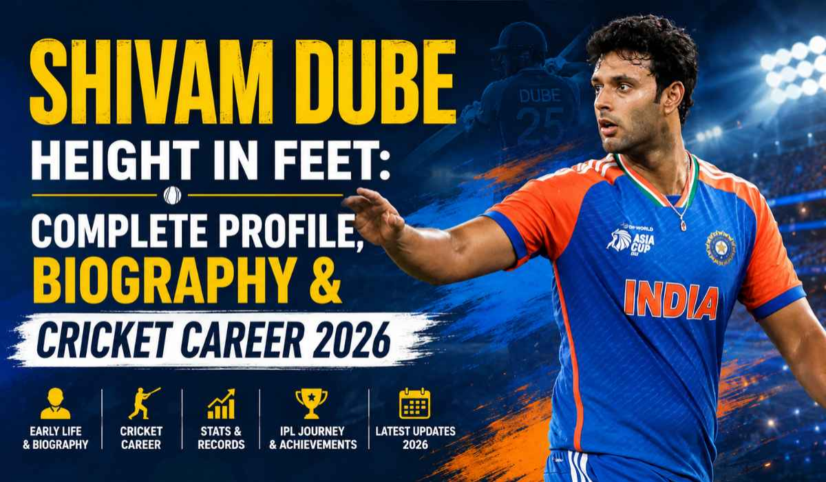 Shivam Dube Height in Feet