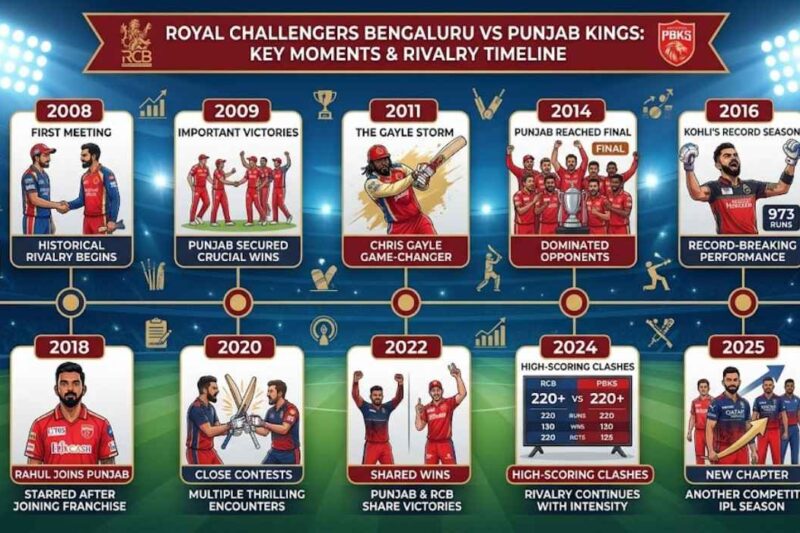 Royal Challengers Bengaluru vs Punjab Kings Timeline: Complete Rivalry History, Records and Memorable Matches