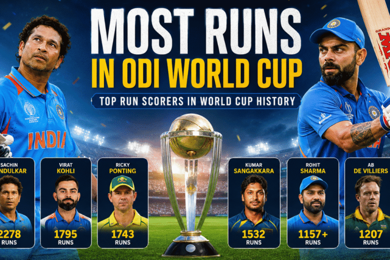 Most Runs in ODI World Cup: Highest Run Scorers List 2026