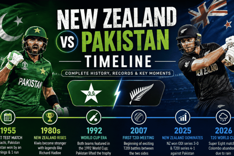 New Zealand National Cricket Team vs Pakistan National Cricket Team Timeline