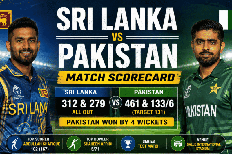 Sri Lanka National Cricket Team vs Pakistan National Cricket Team Match Scorecard (Latest Match, Highlights and Full Scorecard)