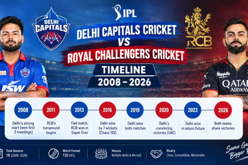Delhi Capitals Cricket vs Royal Challengers Cricket Timeline